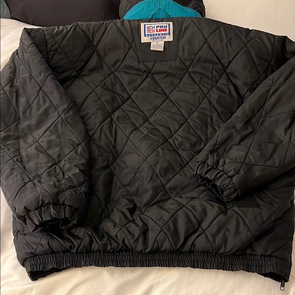 Miami Dolphins STARTER jacket  with Hood and Half-Zip - Picture 12 of 13